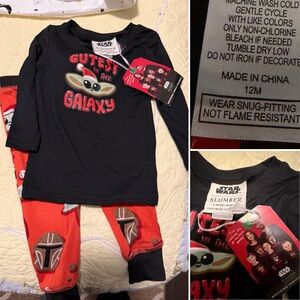 Star Wars Black and Red Baby Yoda Outfit